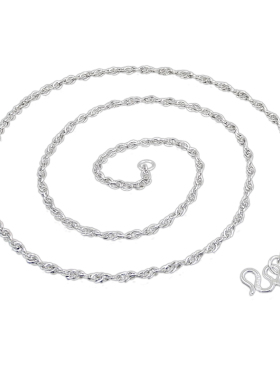 纯银四方水波链990足银