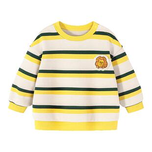 迷你巴拉男童宝宝毛衣柔软亲肤内里加绒保暖萌趣上衣 春新款