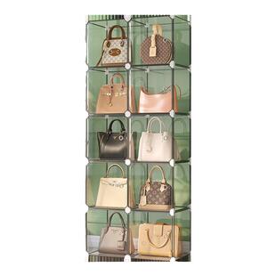 包包收纳神器省空间家用衣柜收纳柜塑料透明展示柜门后包架置物架