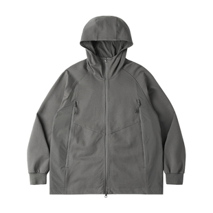 MOSEALAND 连帽立领开衫运动外套男秋撞色拼接大口袋休闲夹克潮牌