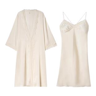 上海故事2025新款睡袍粉色白色性感吊带睡衣宽松可外穿家居服套装