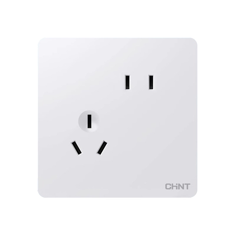 正泰开关插座面板暗装一开五孔墙壁86型空调usb面板6TS哑光奶油风