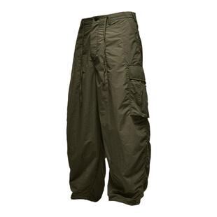 UNCLEBLUE 细格纹宽松工装阔腿裤24春夏新品潮牌立体口袋风衣裤男