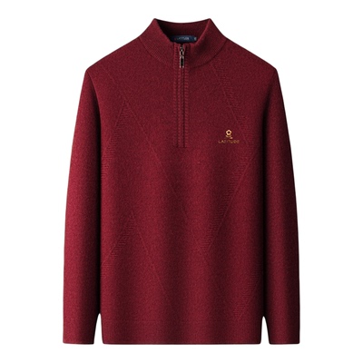 梦特娇男士秋冬季牦牛绒针织衫