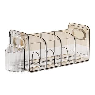 日本书立架分隔板阅读架桌面置物架书夹固定书本挡板透明亚克力书立防倒收纳书架高中生儿童教室课桌收纳神器