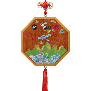 吉善缘 桃木山海镇 室内入户室外大门对门窗户阳台八卦镜挂件0220