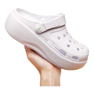医护专用洞洞鞋女夏季外穿白色护士手术室半拖鞋防滑包头沙滩凉鞋