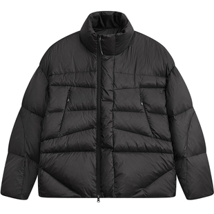 MODE COMMUTER | MC防泼水暗格纹复合梭织侧门襟立领短款羽绒服