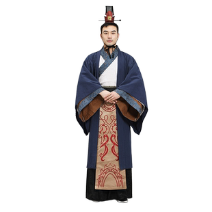 汉服男古装演出服改良汉代大臣书生服装成人礼直裾表演服汉服服装