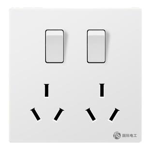 86型面板暗装10孔双三孔6孔插座二开六孔厨房专用电源插座带开关