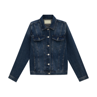 【限时价】橘子树在哪儿复古正肩软牛仔外套女秋百搭短款夹克上衣