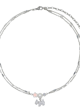 AWE张桂源同款西高地小狗毛衣链