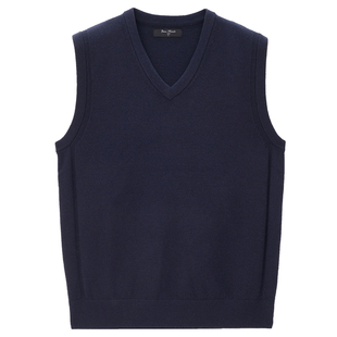 佐丹奴外搭叠穿针织背心男春季新款纯色V领无袖针织衫男13055670