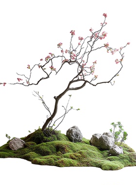 海虹雅林桃花假树仿真绿植高端轻奢酒店商场茶室室内落地装饰摆件