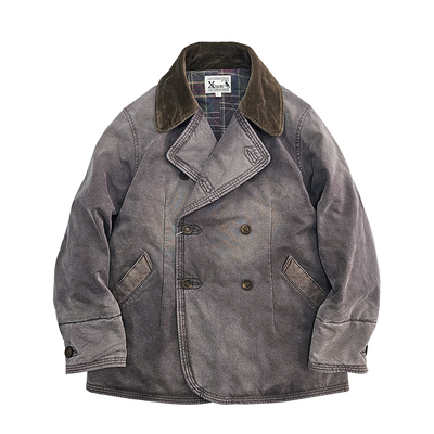 西里布复古做旧翻领双排扣棉衣