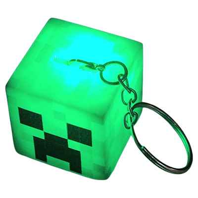 同款我的世界灯光钥匙扣发光创意方块积木玩具学生新奇特挂件礼物