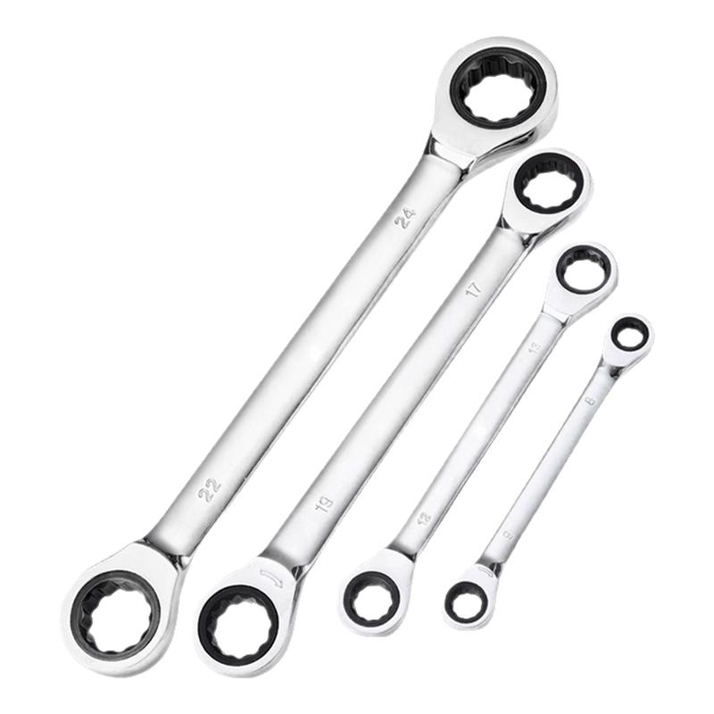 双头棘轮扳手快速扳手工具加厚快速板手套装两用双向梅花扳手汽修