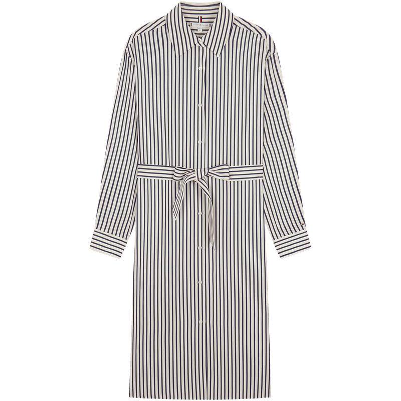 Tommy女装条纹收腰宽松衬衫裙
