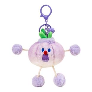 YUYI尖叫蔬菜抽拉大蒜西兰花紫色包包挂件玩偶毛绒公仔车钥匙扣