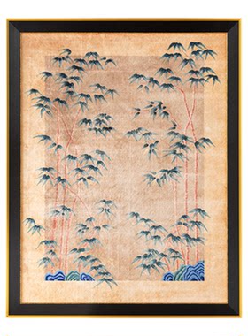 若奈 织毯挂画！《竹居》手工金丝感光泽客厅玄关书房主画