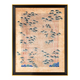 若奈 织毯挂画！《竹居》手工金丝感光泽客厅玄关书房主画