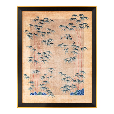 若奈 织毯挂画！《竹居》手工金丝感光泽客厅玄关书房主画