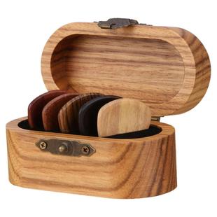 实木吉他拨片套装电木民谣手工弹片凹槽防滑pick爵士实木盒个性