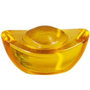 黄水晶元宝琉璃迷你小元宝聚宝盆摆件家居饰品开业礼品七宝石招财