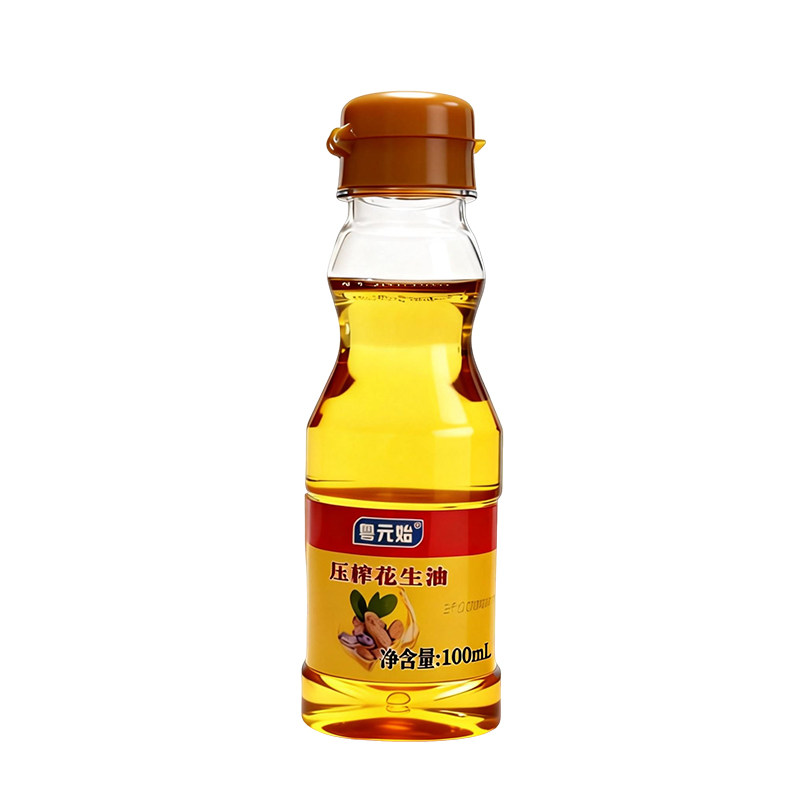 广东粤元始花生油100ML物理压榨二级食用油桶装宿舍家用浓香小瓶