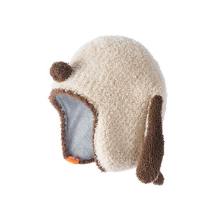 焦去男童帽子秋冬卡通动物造型女宝宝加绒加厚护耳宝宝保暖毛绒帽