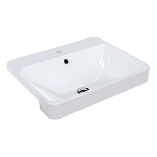 箭牌卫浴半嵌入式台上盆方形陶瓷洗手盆洗脸陶瓷面盆柜半挂台中盆