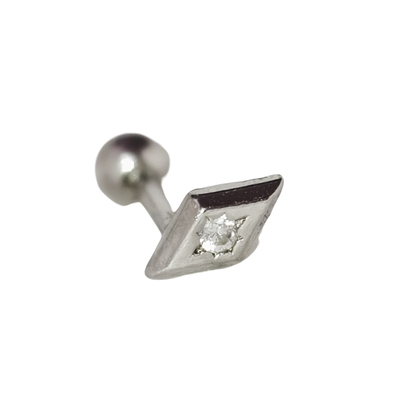 星芒之眼925银菱形耳骨钉清冷