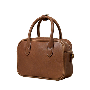 KAISER凯撒植鞣牛皮秋冬包包单肩斜挎包女款保龄球包真皮手提女包