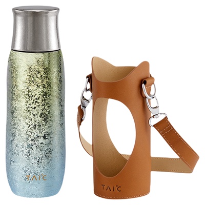 TAIC太可纯钛保温杯双层焖茶杯女士轻奢按压出水花茶中药泡茶杯子
