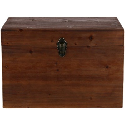 超大号木箱子收纳箱装饰带盖复古