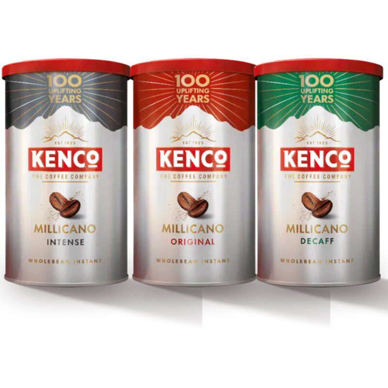 英国Kenco全豆细研磨速溶黑咖啡深度中度烘焙脱因金属罐装进口