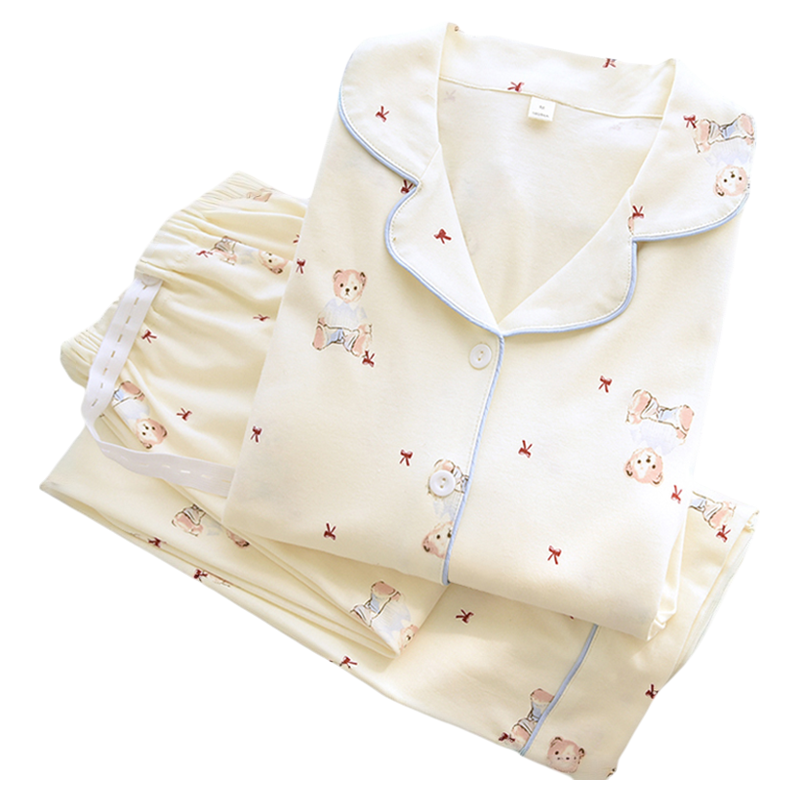 月子服春秋季纯棉怀孕期孕妇睡衣产后9月份10喂奶哺乳家居服套装