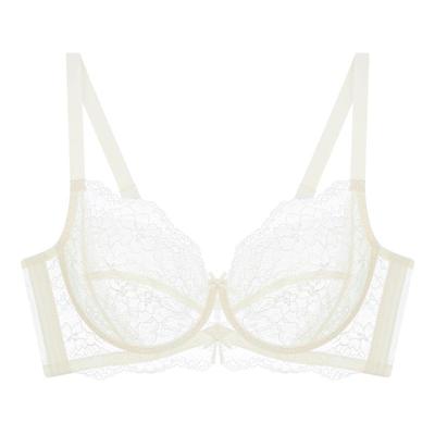 EMMAROSE大胸显小胖mm显瘦软钢圈蕾丝罩杯大码文胸女聚拢防下垂