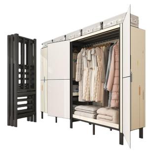 免安装衣柜卧室家用简易出租房用组装折叠全钢架加粗加厚结实耐用