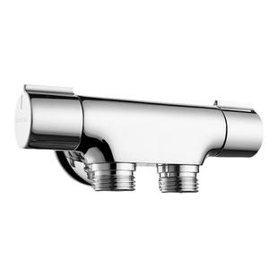 九牧三通角阀一进二出三通分水器三角阀全铜家用双出水阀门带开关