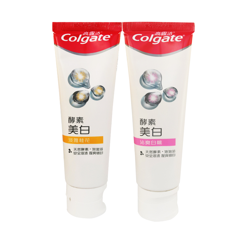 高露洁天然酵素美白牙膏 冷光减轻咖啡茶渍牙渍护龈异味清新口气