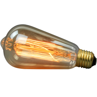 爱迪生钨丝灯泡可调光led透明E27大螺口球泡创意 复古40W暖黄装饰