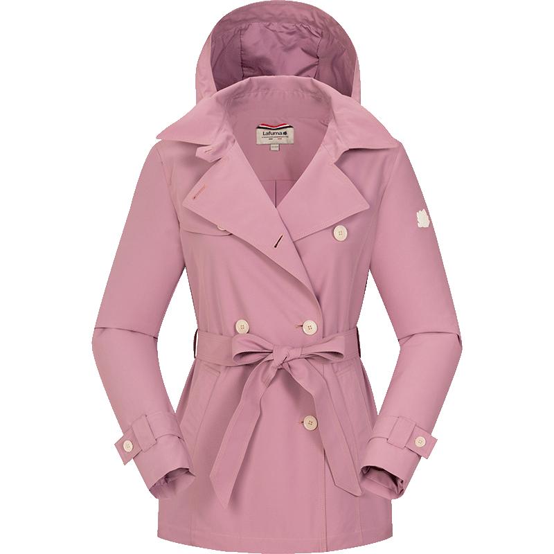 法国LAFUMA乐飞叶户外通勤防风防泼水外套女休闲双排扣风衣夹克