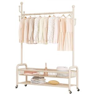 落地挂衣架家用卧室可移动晾衣服的架子室内阳台简易衣帽架凉衣杆