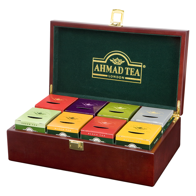 AHMADTEA亚曼精品木质礼盒8种口味红茶绿茶进口送礼精美圣诞礼物