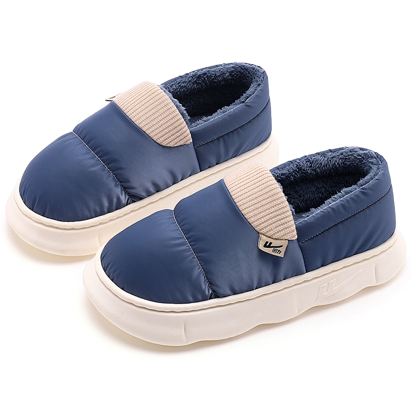 回力踩屎感棉拖鞋男冬包跟加绒居家室内保暖厚底防水羽绒布棉鞋女
