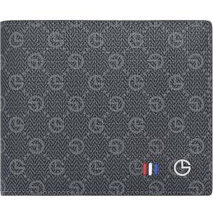 金利来新款男士短款钱包男士商务休闲横款钱夹英伦时尚皮夹子