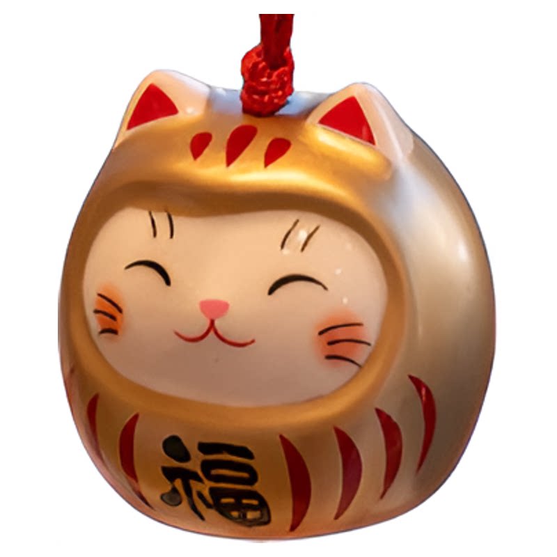 日本进口药师窑招财猫风铃挂件