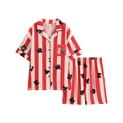 芬腾冰丝睡衣女式夏季薄款短袖