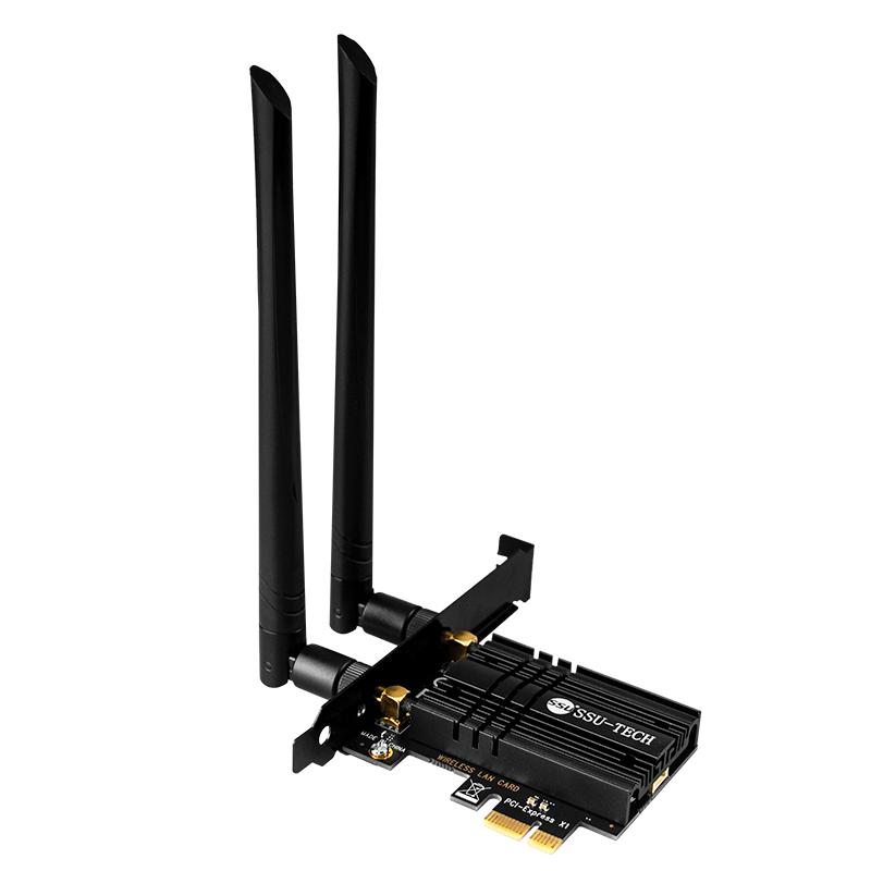 SSU WIFI6代BE200/AX210无线网卡2.4G/5G双频千兆台式机内置PCI-E无线网卡WIFI7蓝牙5.4无线接收器软AP发射